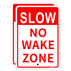 Joffreg front view showing clear slow down no wake message and reflective benefit