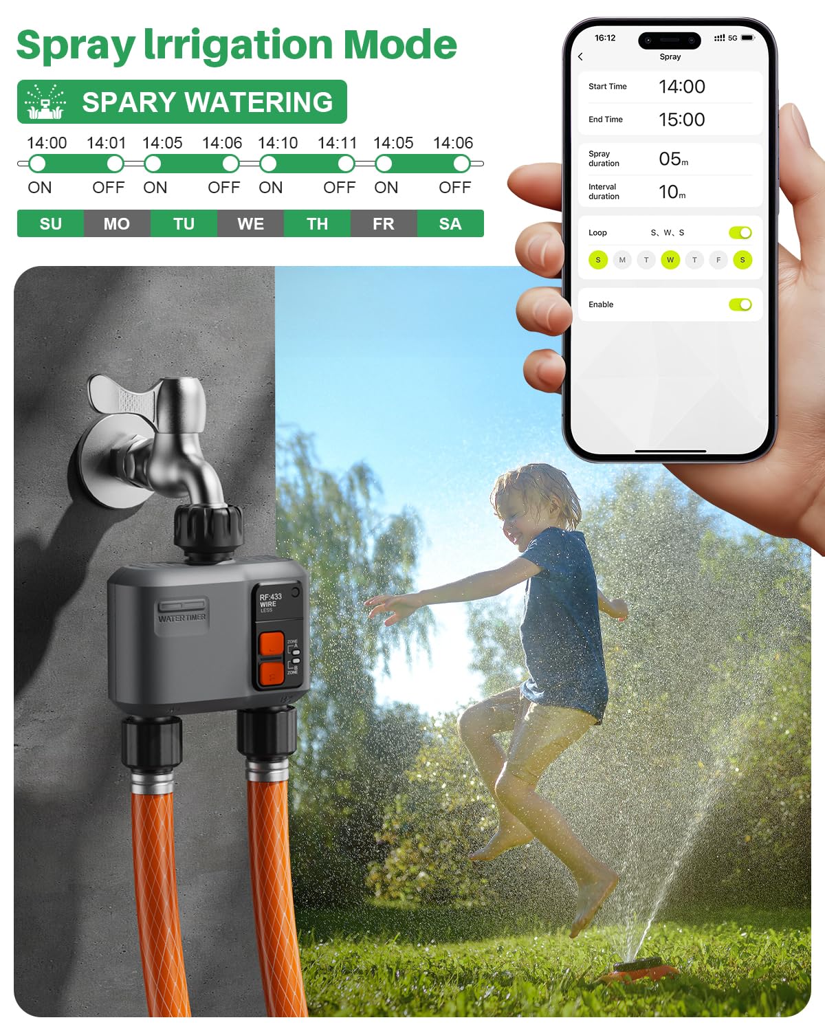johgee timer in use watering garden showing automated irrigation benefit