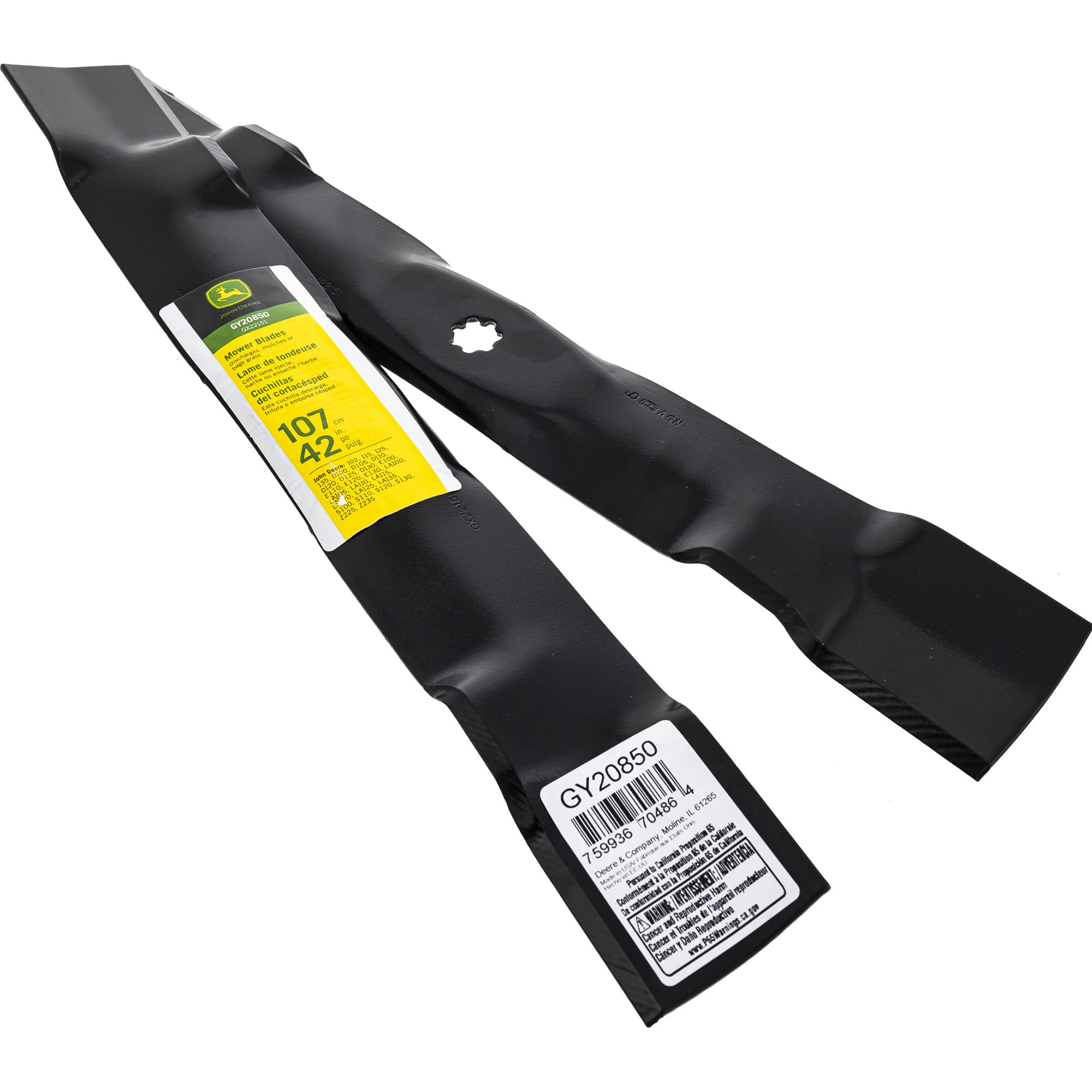 John Deere front view of replacement blades improving cut quality