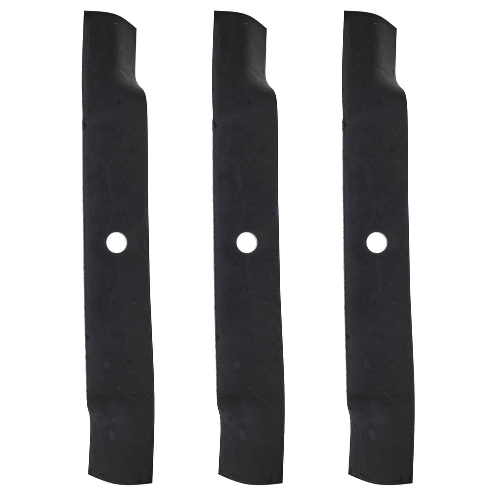 John Deere front view of three-blade set showing OEM fit and reliability