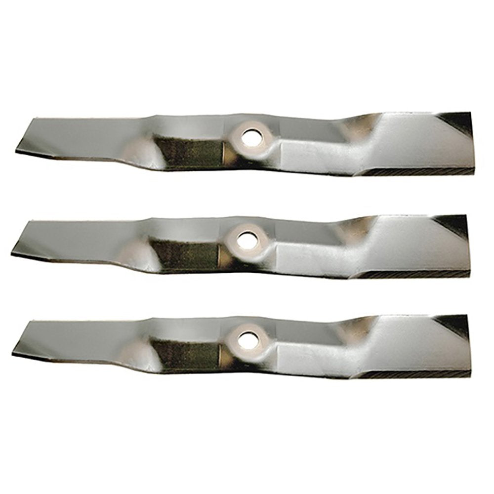 John Deere packaged three-blade set front view showing ready replacement benefits