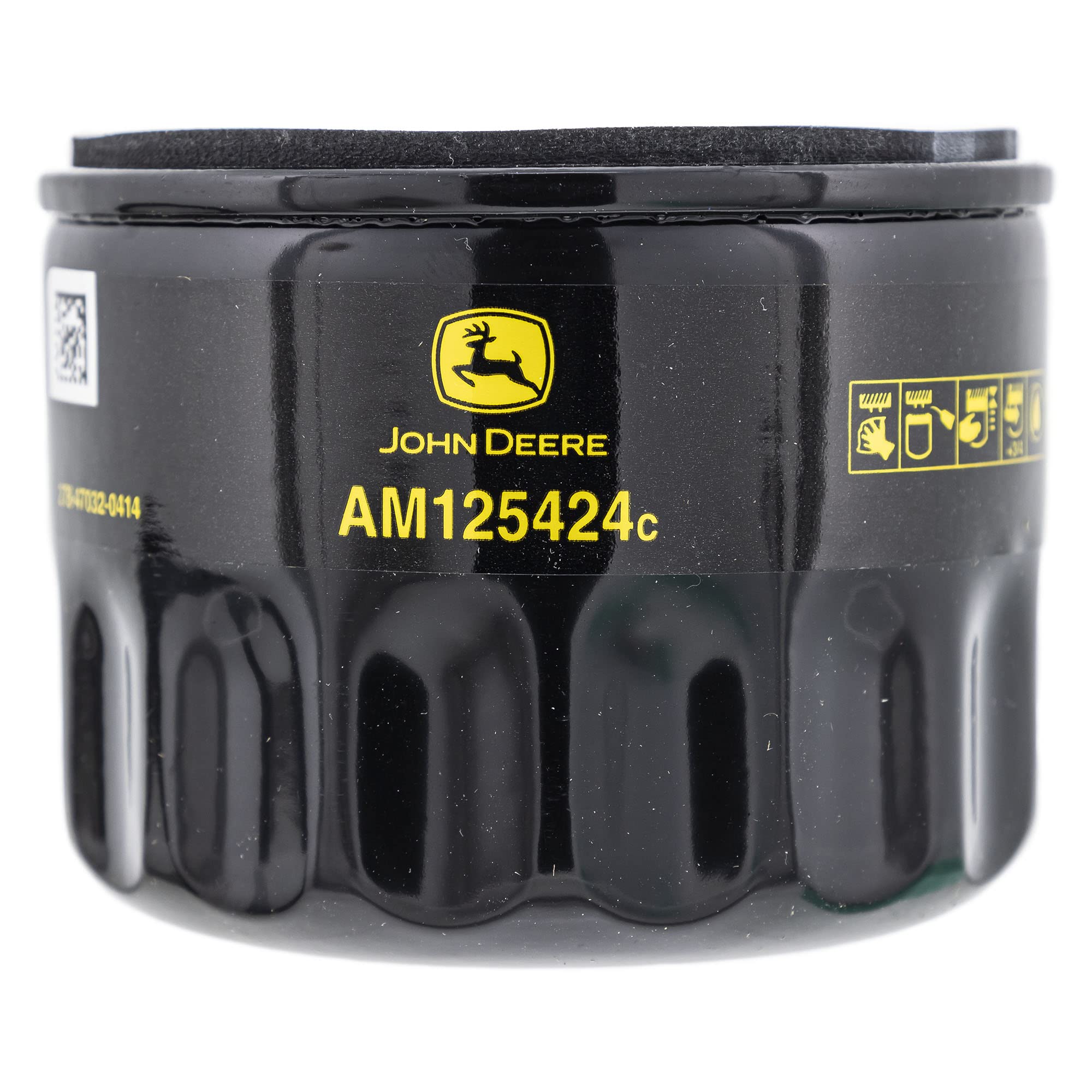 John Deere AM116304 fuel filter detail showing inlet and outlet for cleaner fuel delivery