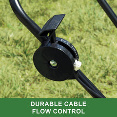 John Deere handle and cable control closeup showing easy flow adjustments
