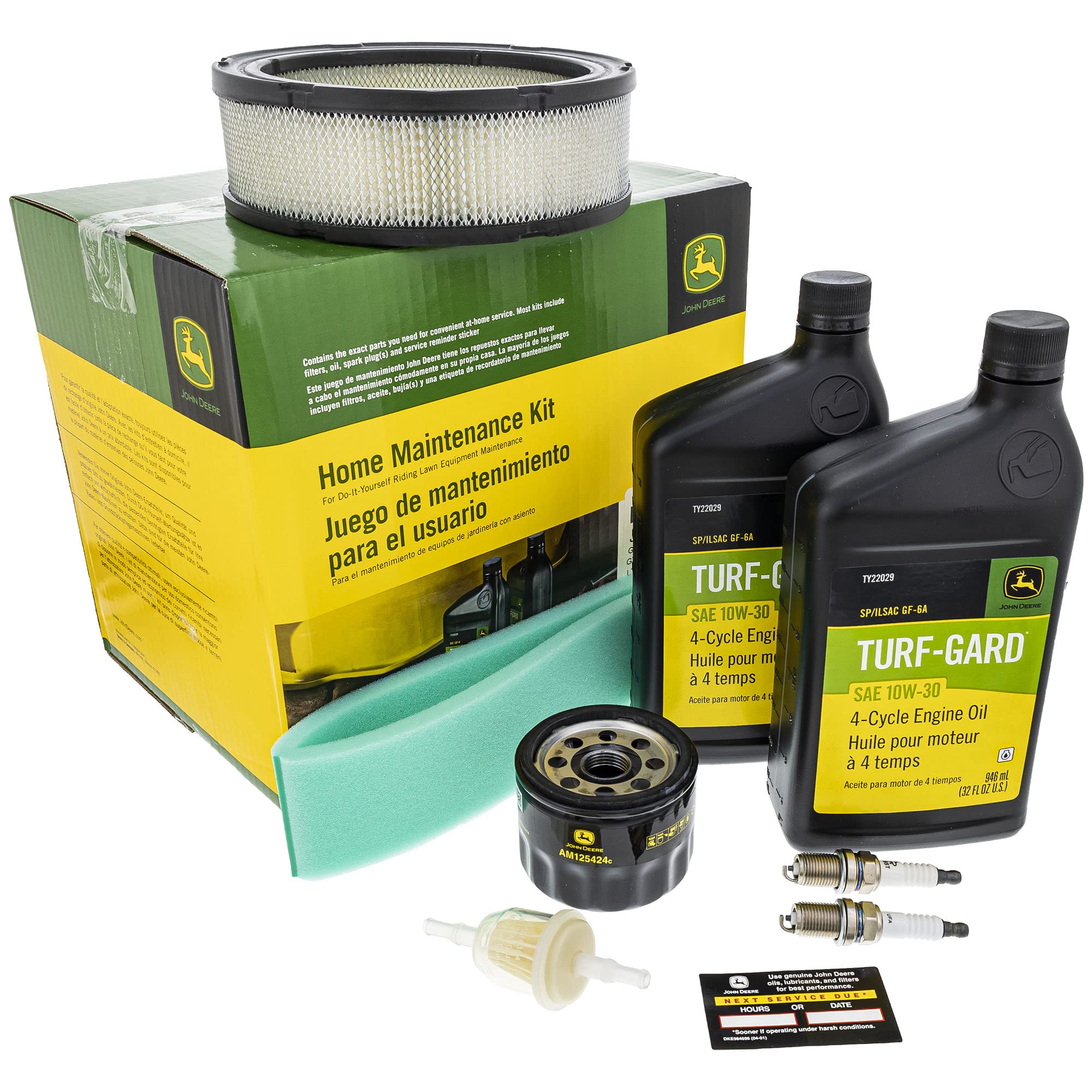 John Deere kit front packaging showing included components and OEM branding benefits easy identification