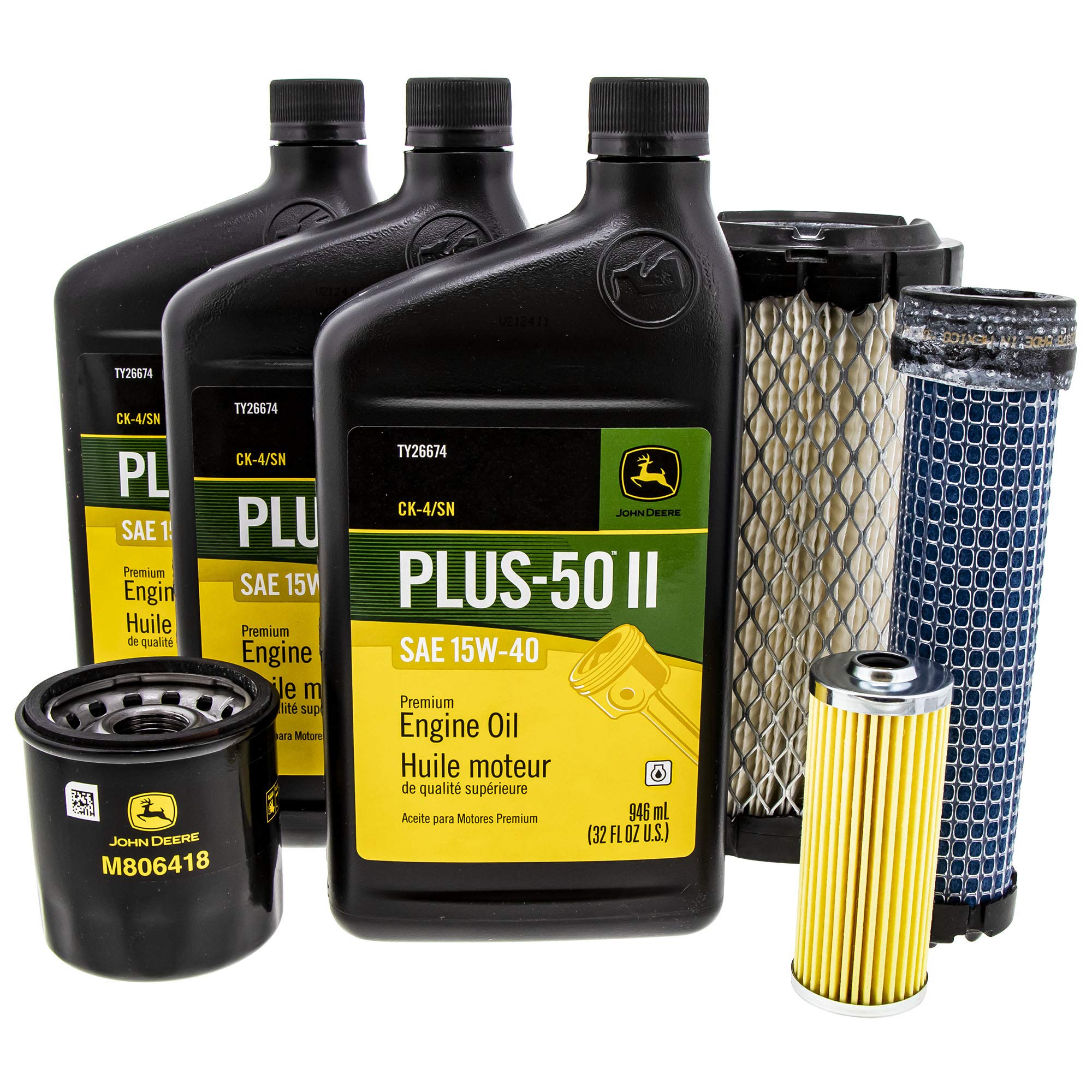 John Deere kit front packaging showing contents and OEM labeling for quick identification