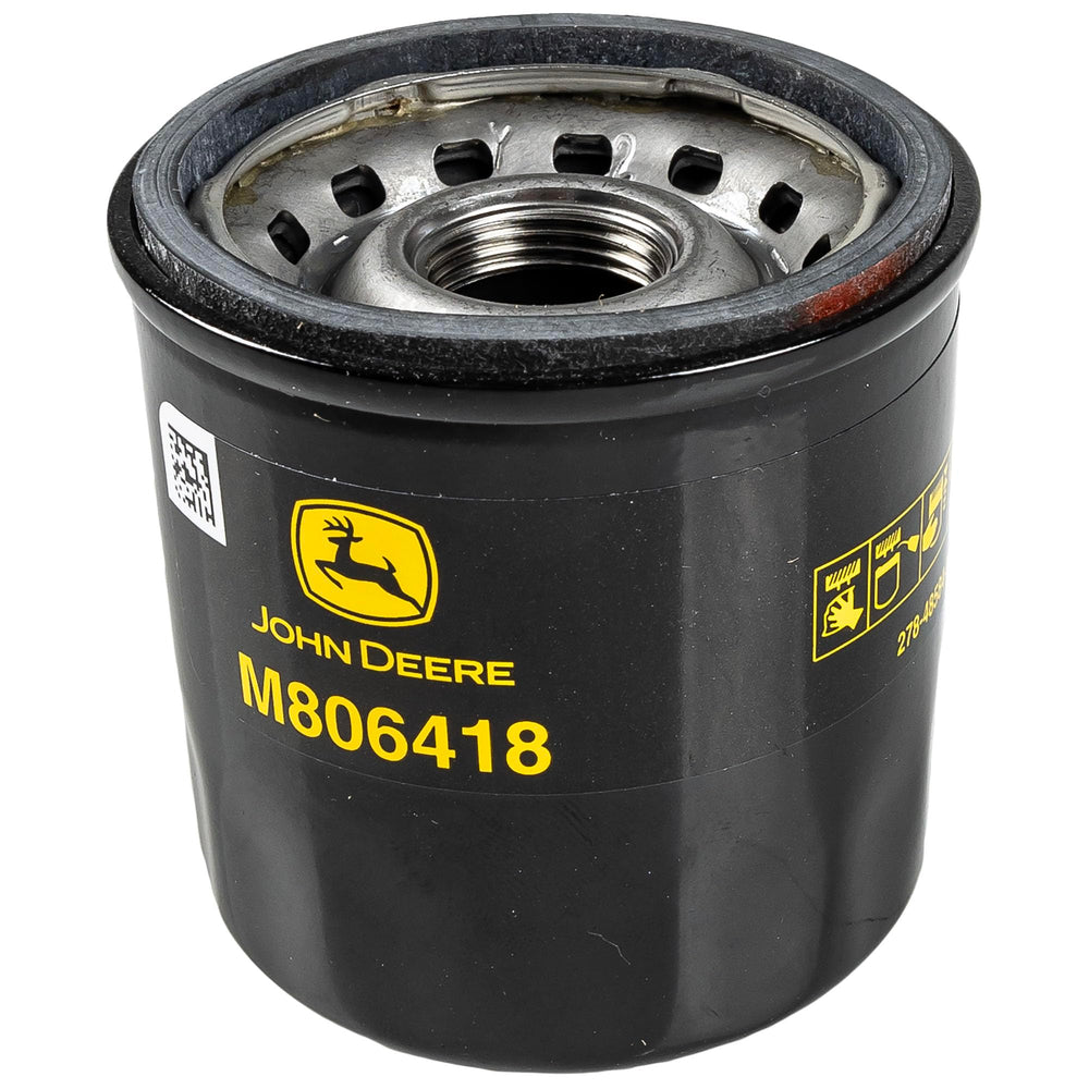 John Deere three 15W‑40 oil quarts staged, showing correct viscosity for Yanmar engine