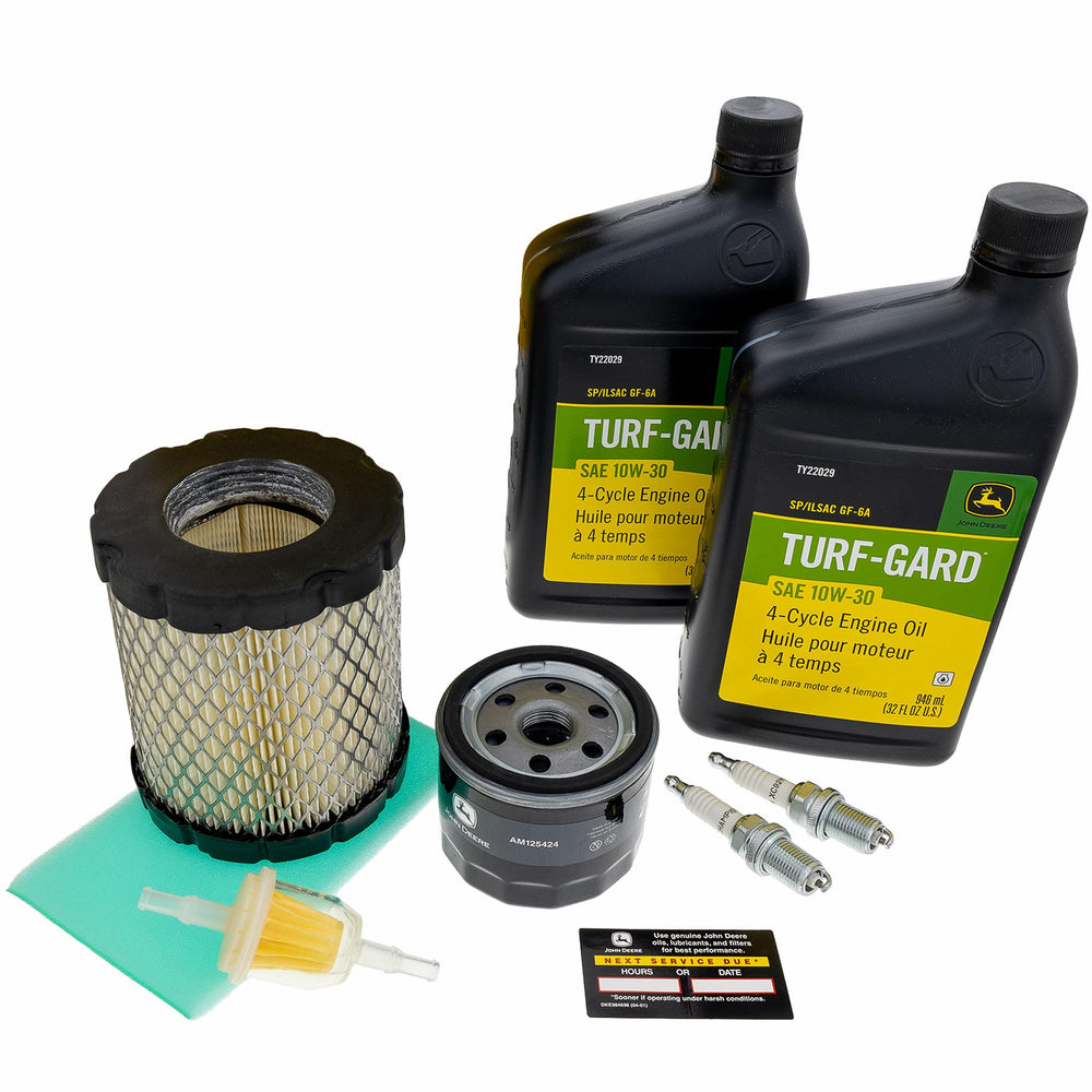 John Deere oil quarts from LG269 demonstrating correct Turf-Gard 10W-30 oil
