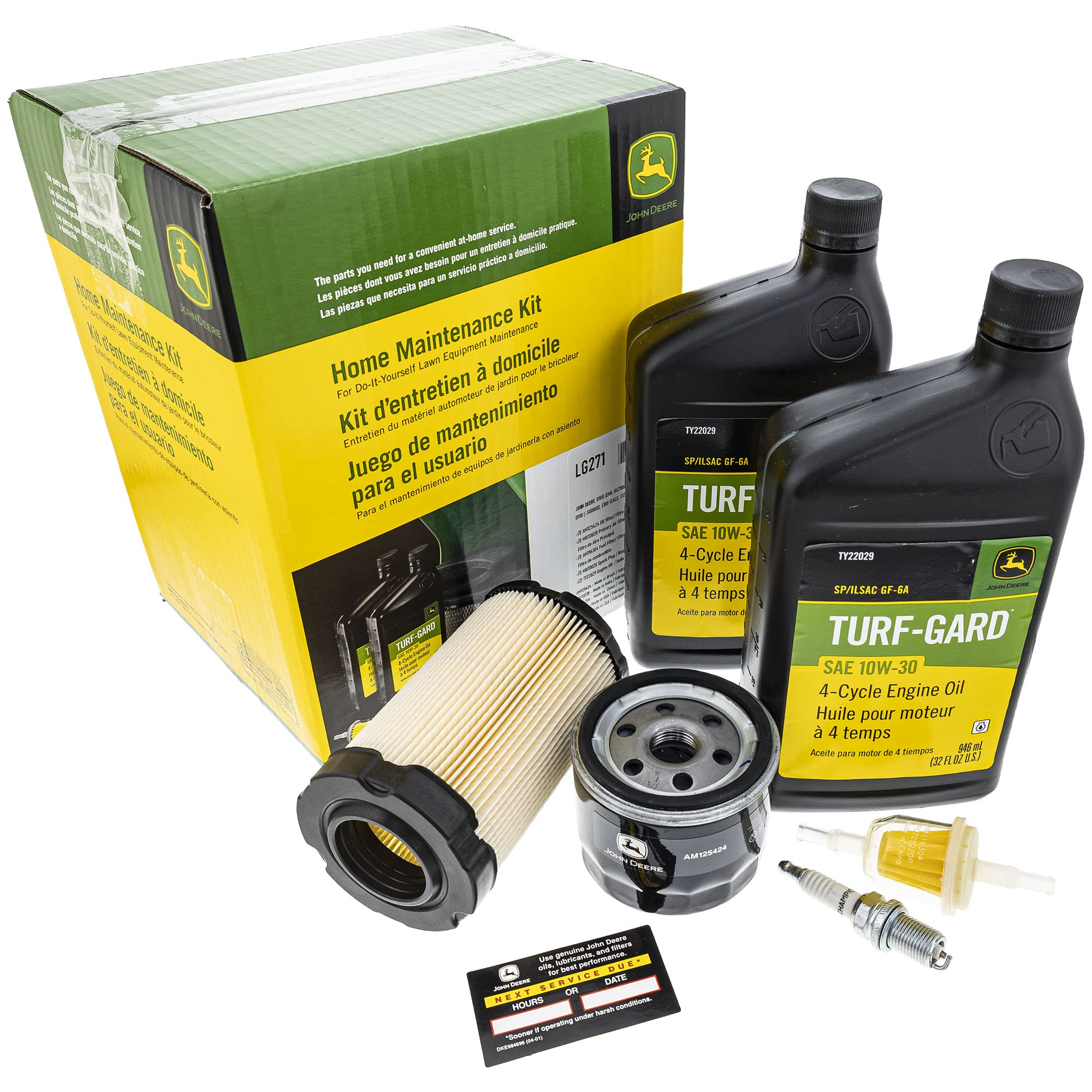John Deere kit box showing LG271 packaging and organized components for quick service