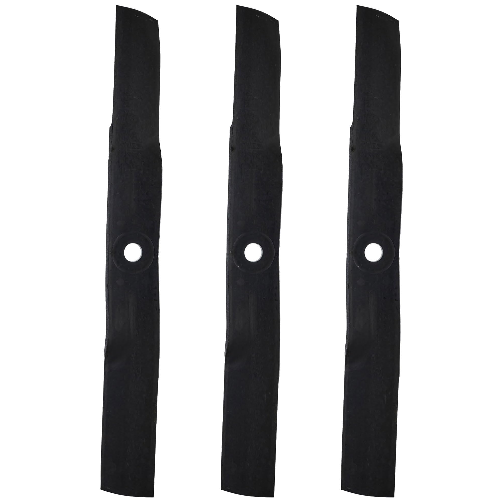 John Deere M143504 three-blade set front view showing OEM fit and finish
