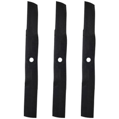 John Deere M143504 three-blade set front view showing OEM fit and finish