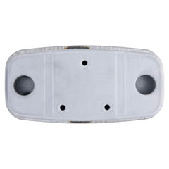 John Deere muffler beside ruler showing dimensions for proper replacement