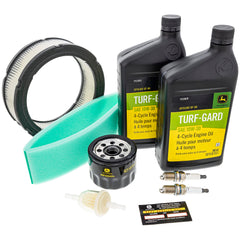 John Deere two quarts TY22029 oil with readable label for correct viscosity and confidence