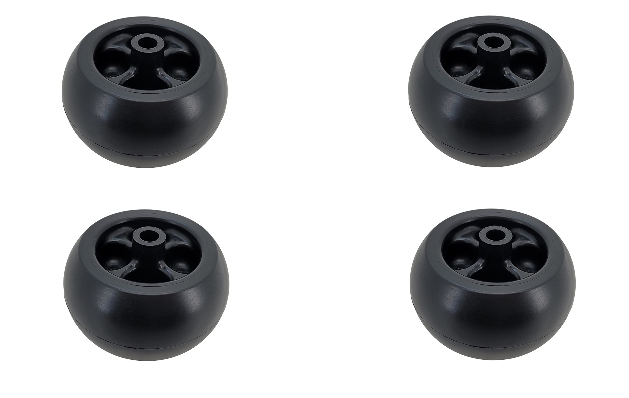 John Deere front view of four-pack anti-scalp wheels showing OEM fit and protection