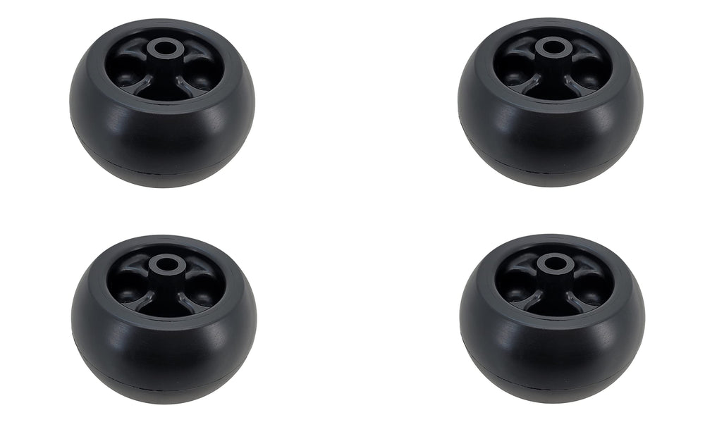 John Deere front view of four-pack anti-scalp wheels showing OEM fit and protection
