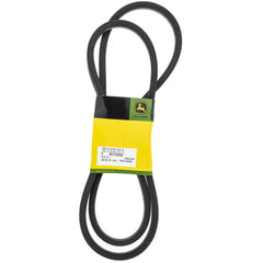 Close-up of John Deere V-belt aramid fibers and rubber profile illustrating durability
