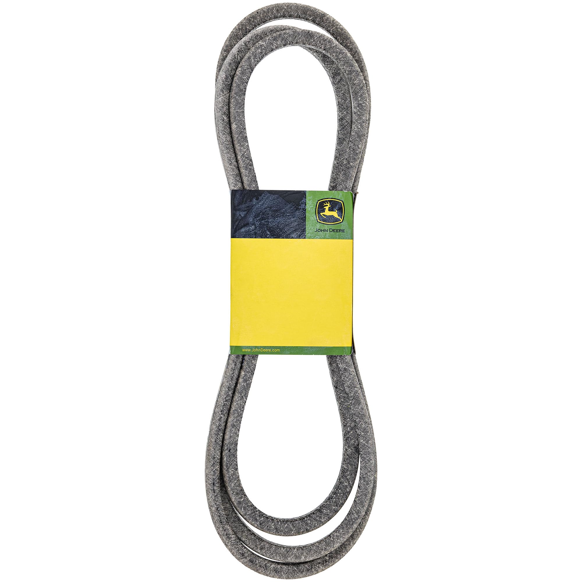 John Deere TCU16907 V-belt front packaging showing OEM label and part number for correct replacement