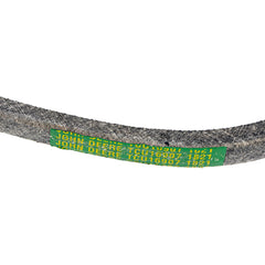 John Deere belt installed on mower deck demonstrating smooth pulley fit and improved drive performance