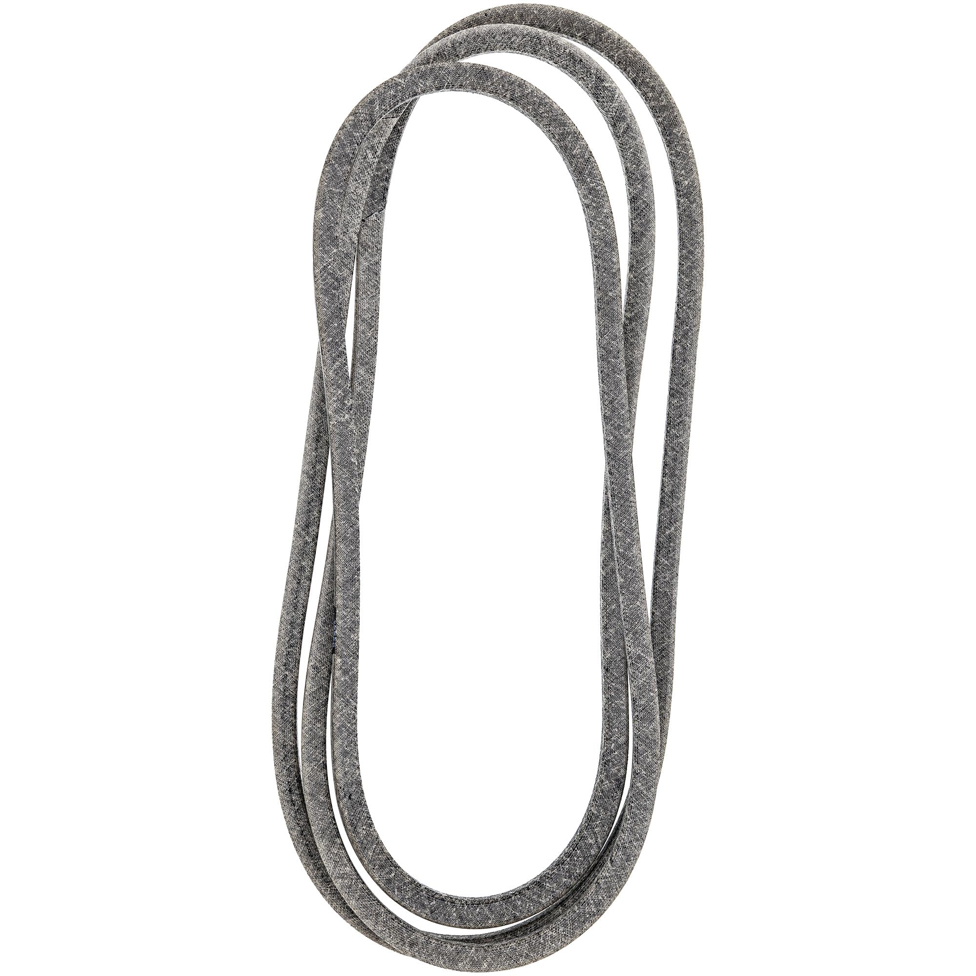 close-up profile of John Deere belt material highlighting reinforced construction and anti-rollover edges