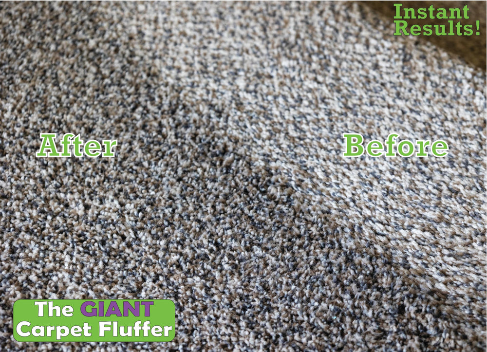 Johnny World before-and-after pet hair removal demonstrating cleaner carpet