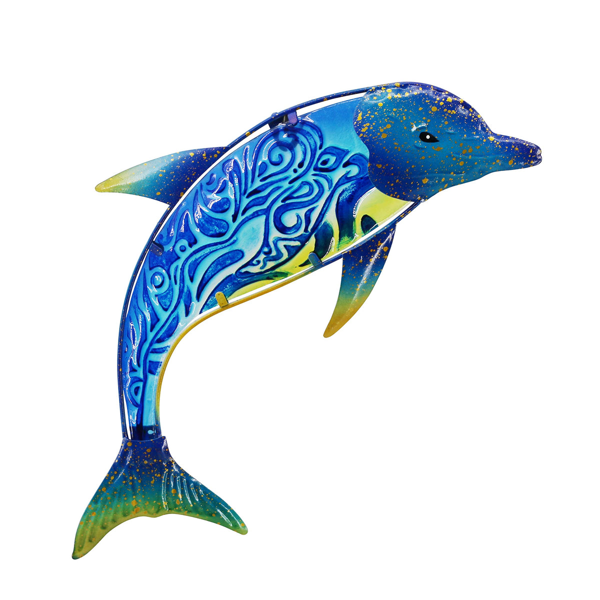 John's Studio dolphin front view showing vibrant colors and decorative impact