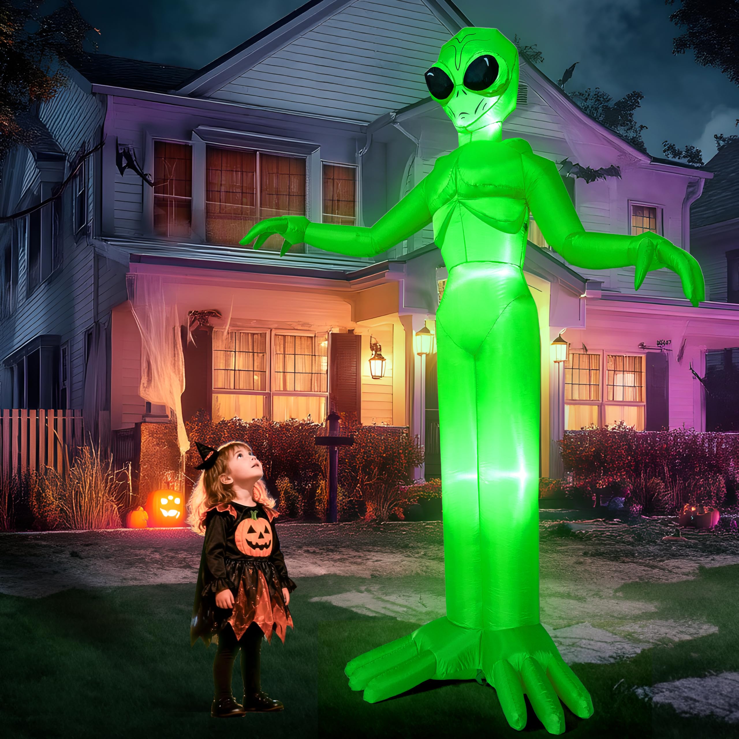 Joiedomi alien front view showing 9ft presence and yard impact