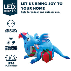 joiedomi dragon glowing at dusk with LEDs for night visibility