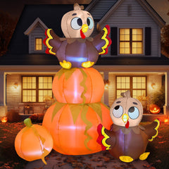 Joiedomi front view of stacking pumpkin turkey showing festive curb appeal