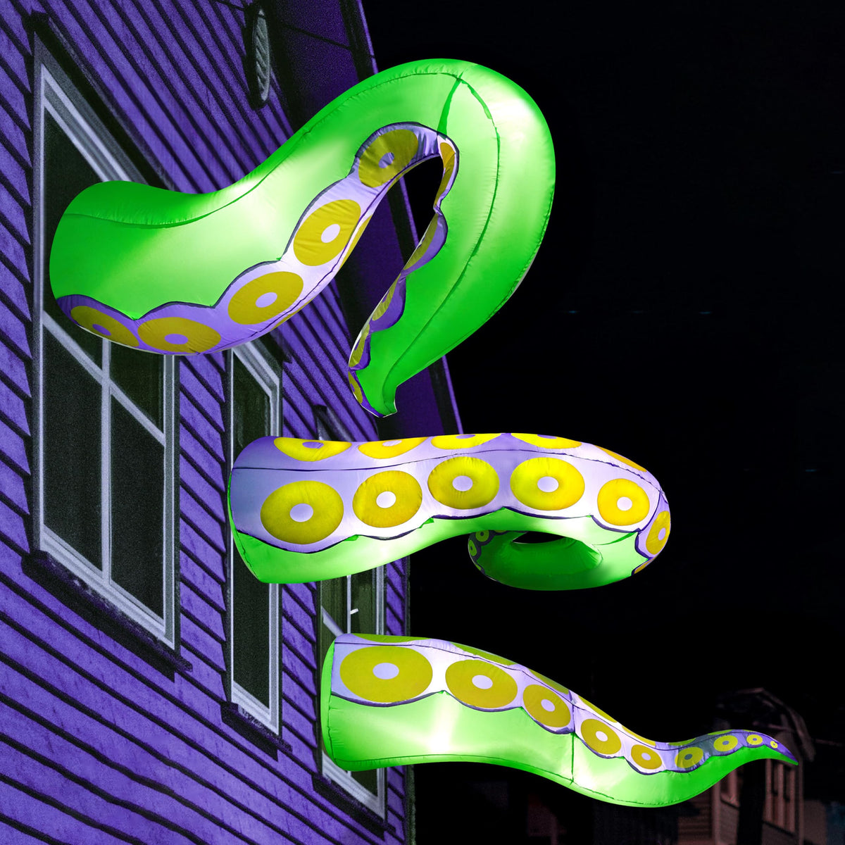 Joiedomi front view of three green tentacles creating dramatic yard focal point