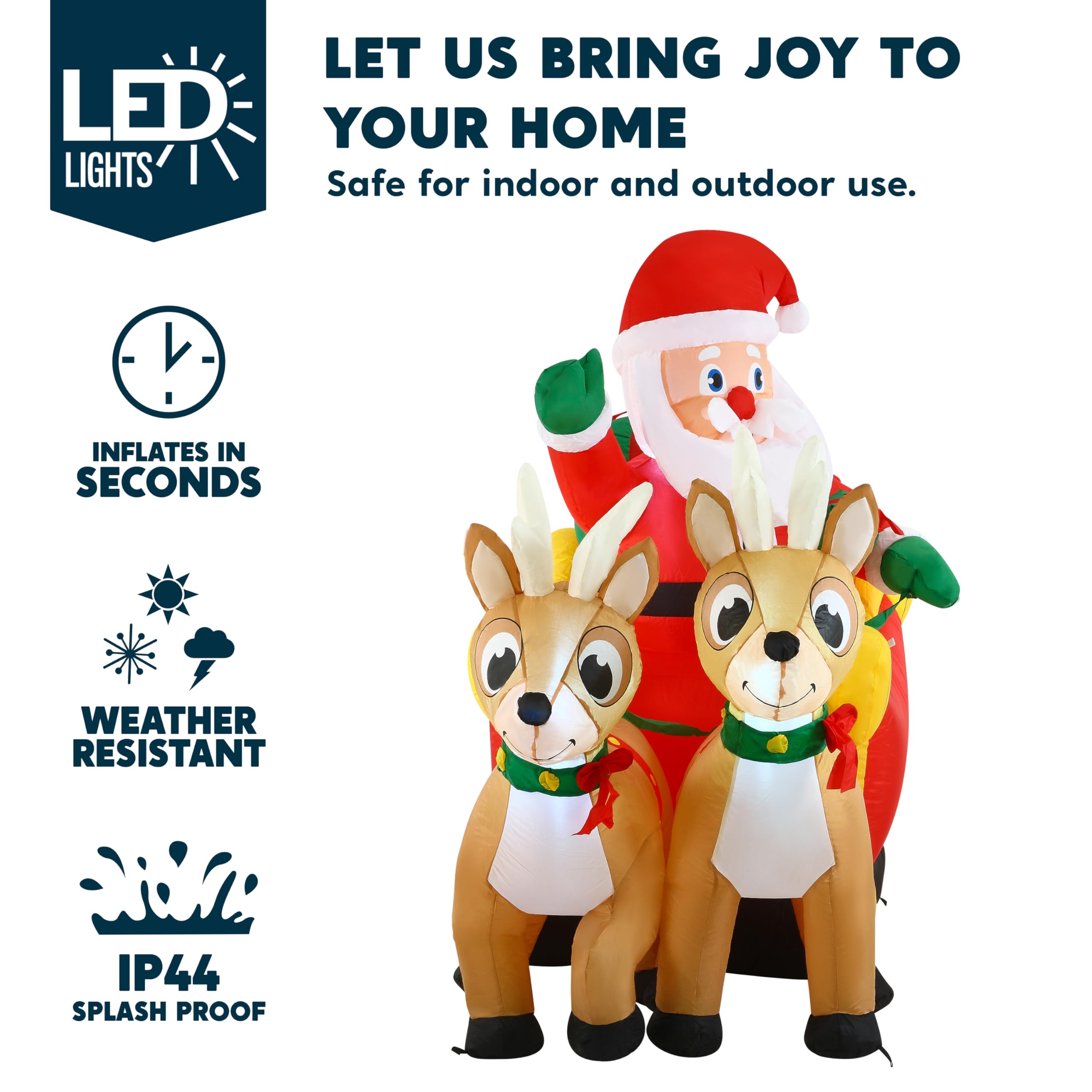 Joiedomi LED-lit inflatable at night providing bright, energy-saving illumination