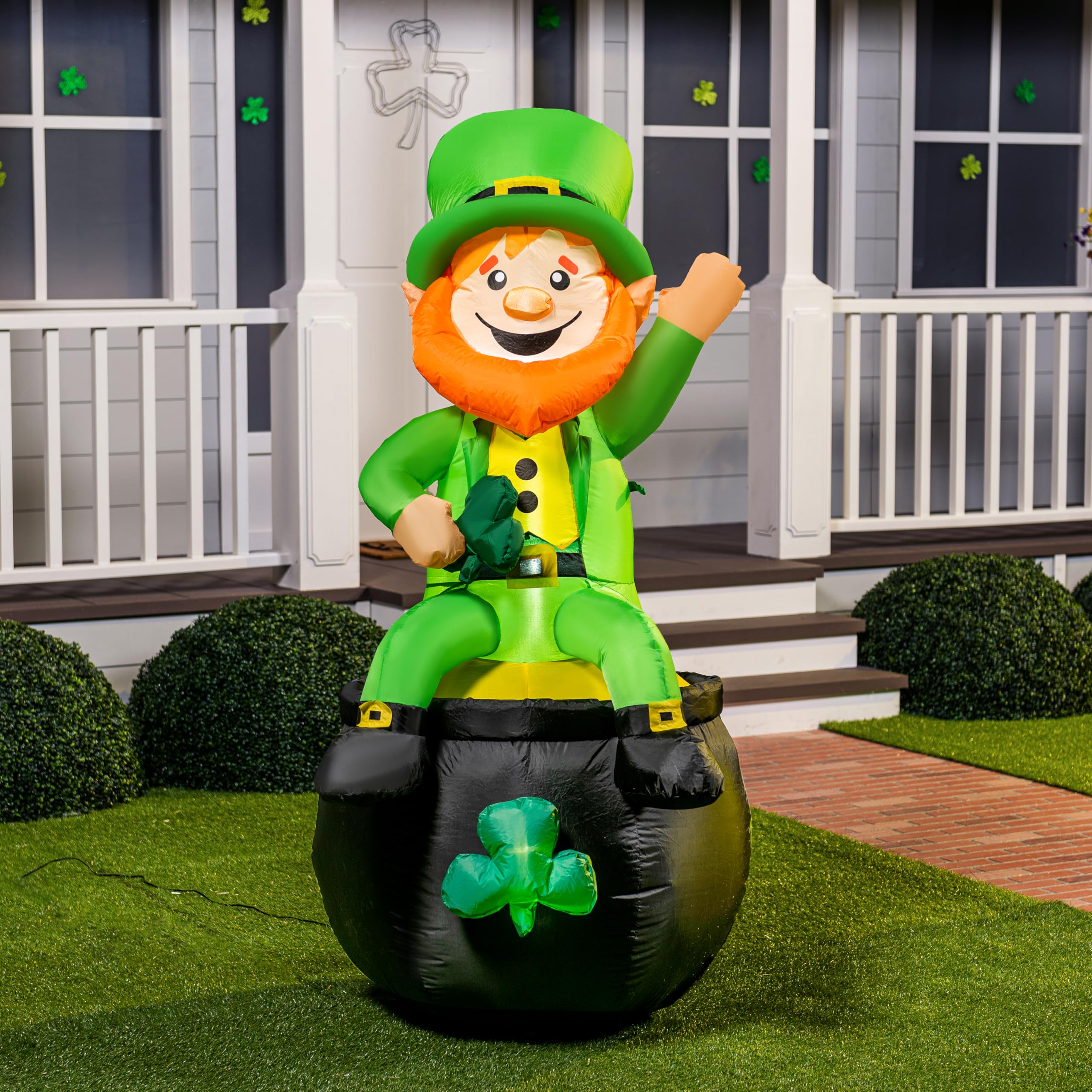 Joiedomi leprechaun front view showing festive design and curb appeal