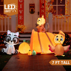 Joiedomi illuminated inflatable at night creating bright yard attraction
