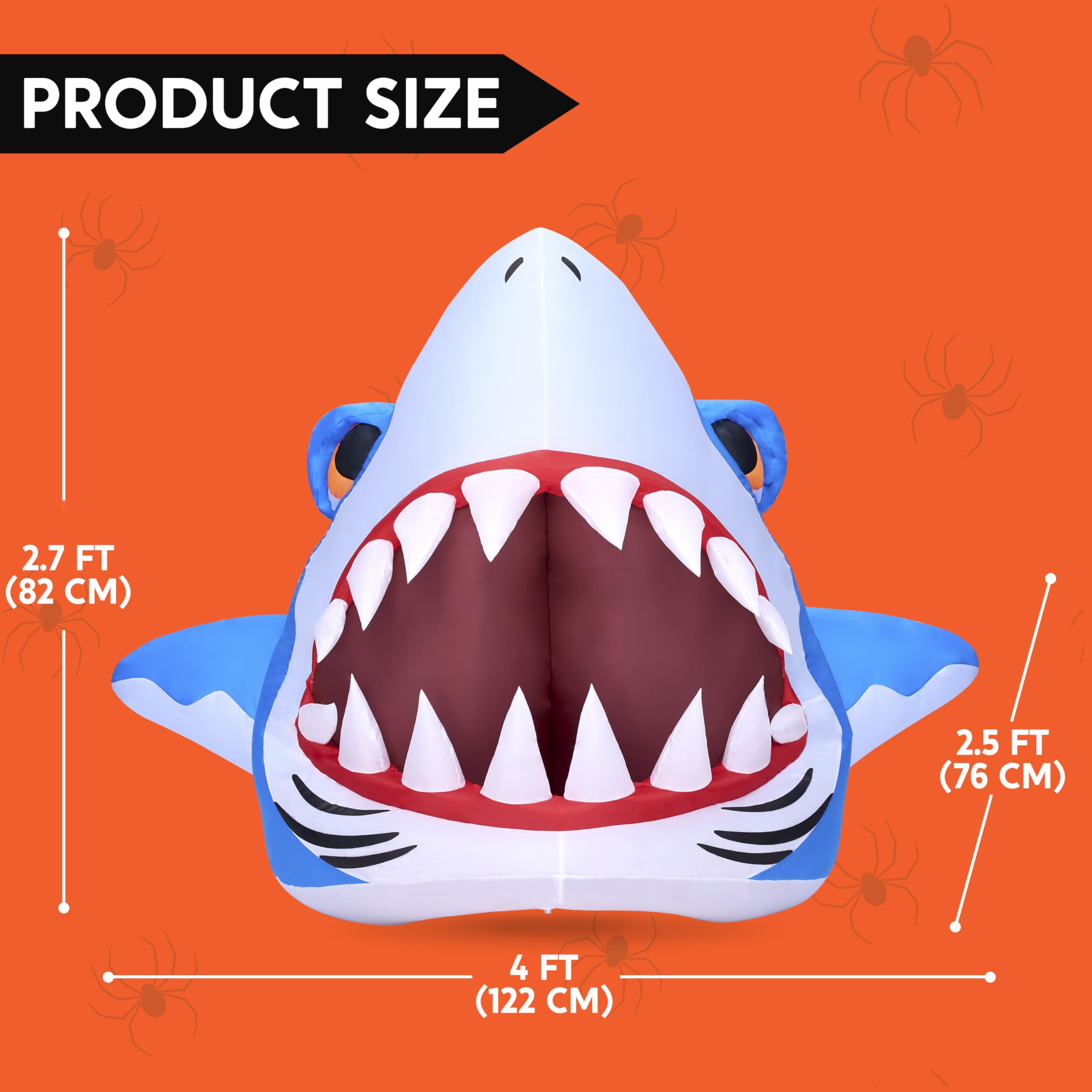 Joiedomi shark mouth used as candy holder engaging trick-or-treaters