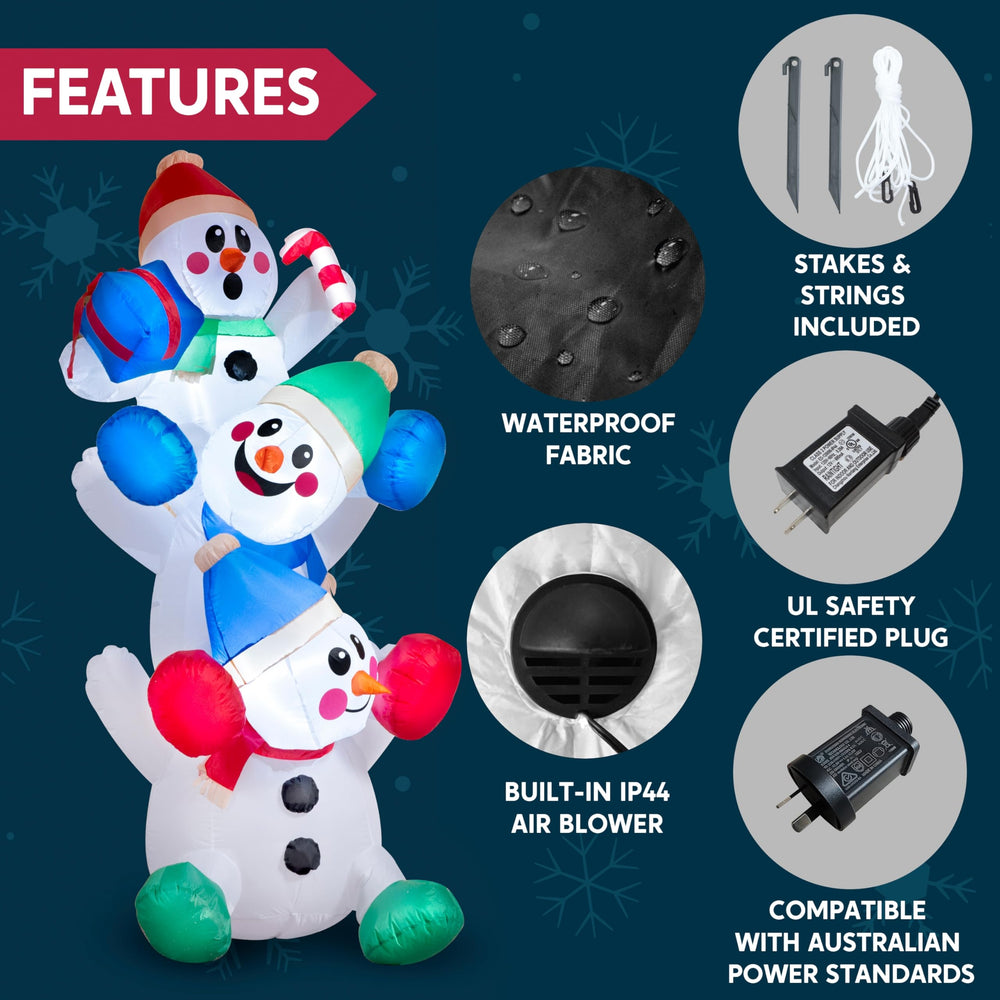 Joiedomi snowman size comparison beside a front door shows scale