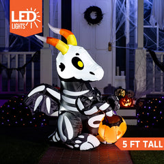 Joiedomi skeleton dragon close-up of LEDs highlighting bright nighttime visibility