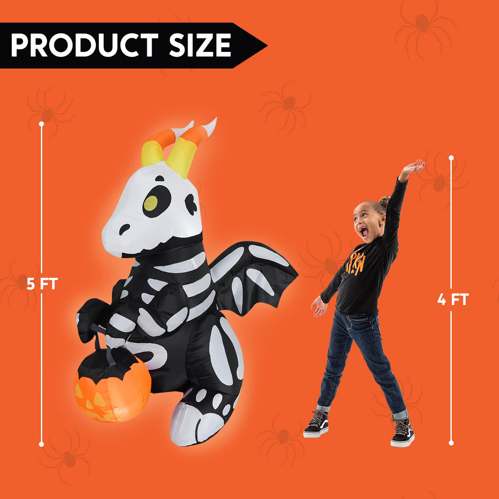 Joiedomi skeleton dragon fabric and stitching close-up showing durable construction