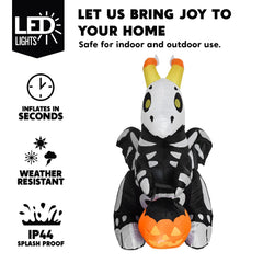 Joiedomi skeleton dragon side profile staged in yard for festive outdoor impact