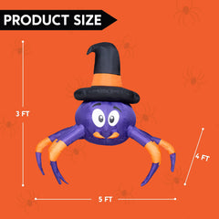 Joiedomi spider mounted on car trunk attracting trick-or-treaters