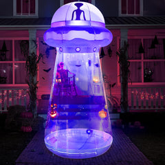 Joiedomi front view of inflatable UFO creating a dramatic yard focal point