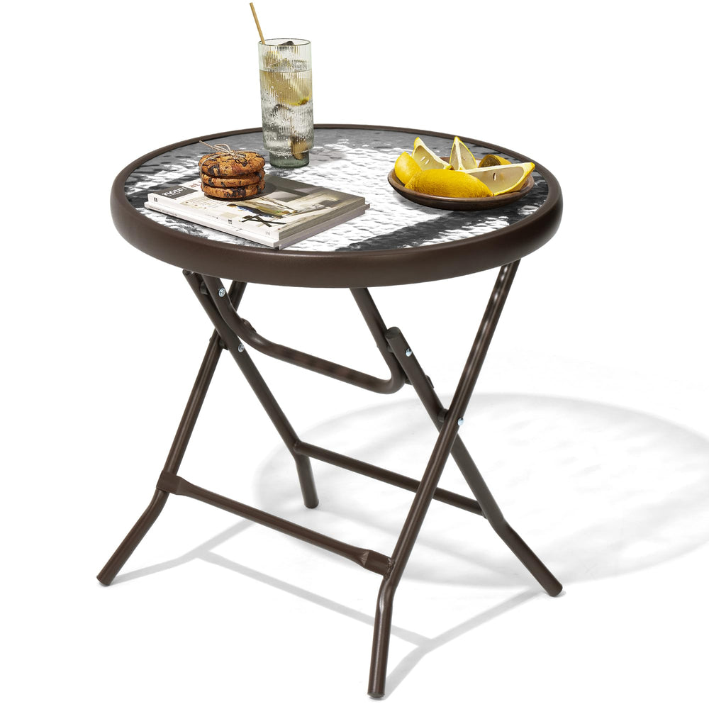 JOINHOM patio lifestyle setting with table beside lounger benefit: stylish outdoor accent surface