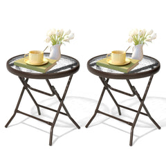 JOINHOM front view of brown side table showing stable base and elegant look