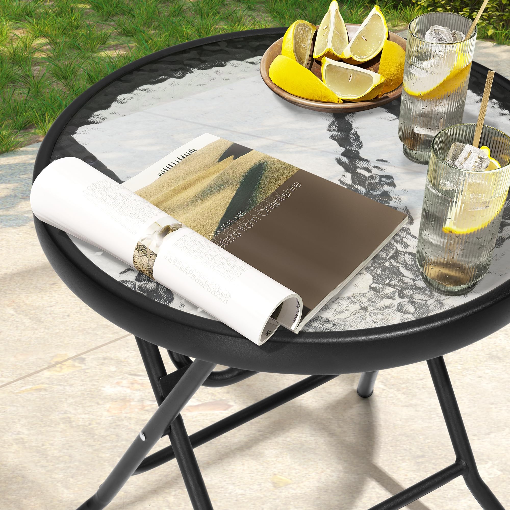 JOINHOM side table with drinks illustrating reliable weight support for beverages