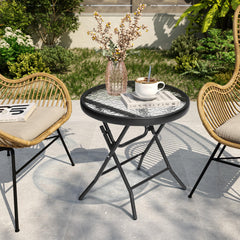 JOINHOM table side profile showing slim frame and stable outdoor use