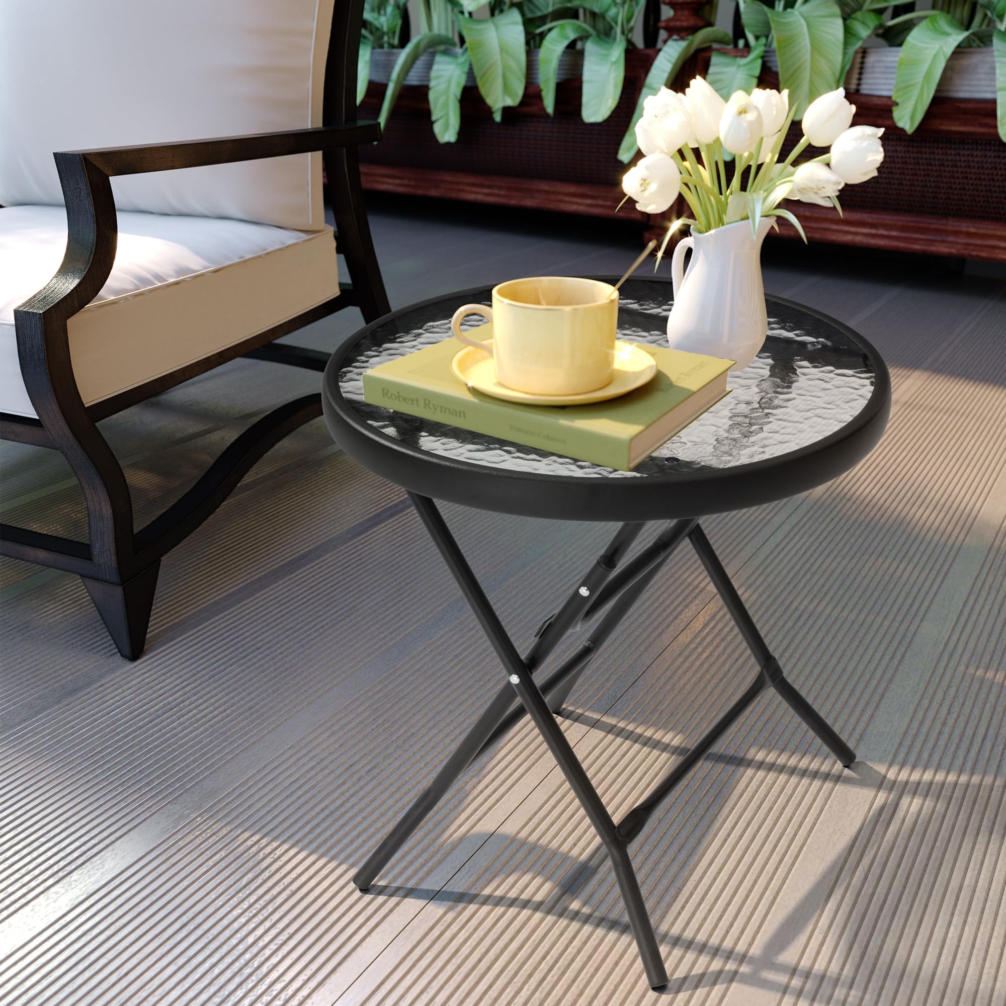 JOINHOM tempered glass top closeup highlighting durable easy-clean surface