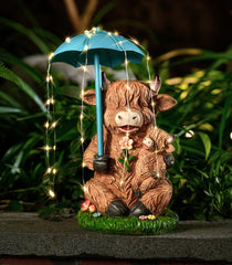 Joint Honglin front view of mother-and-calf cow statue brightening garden