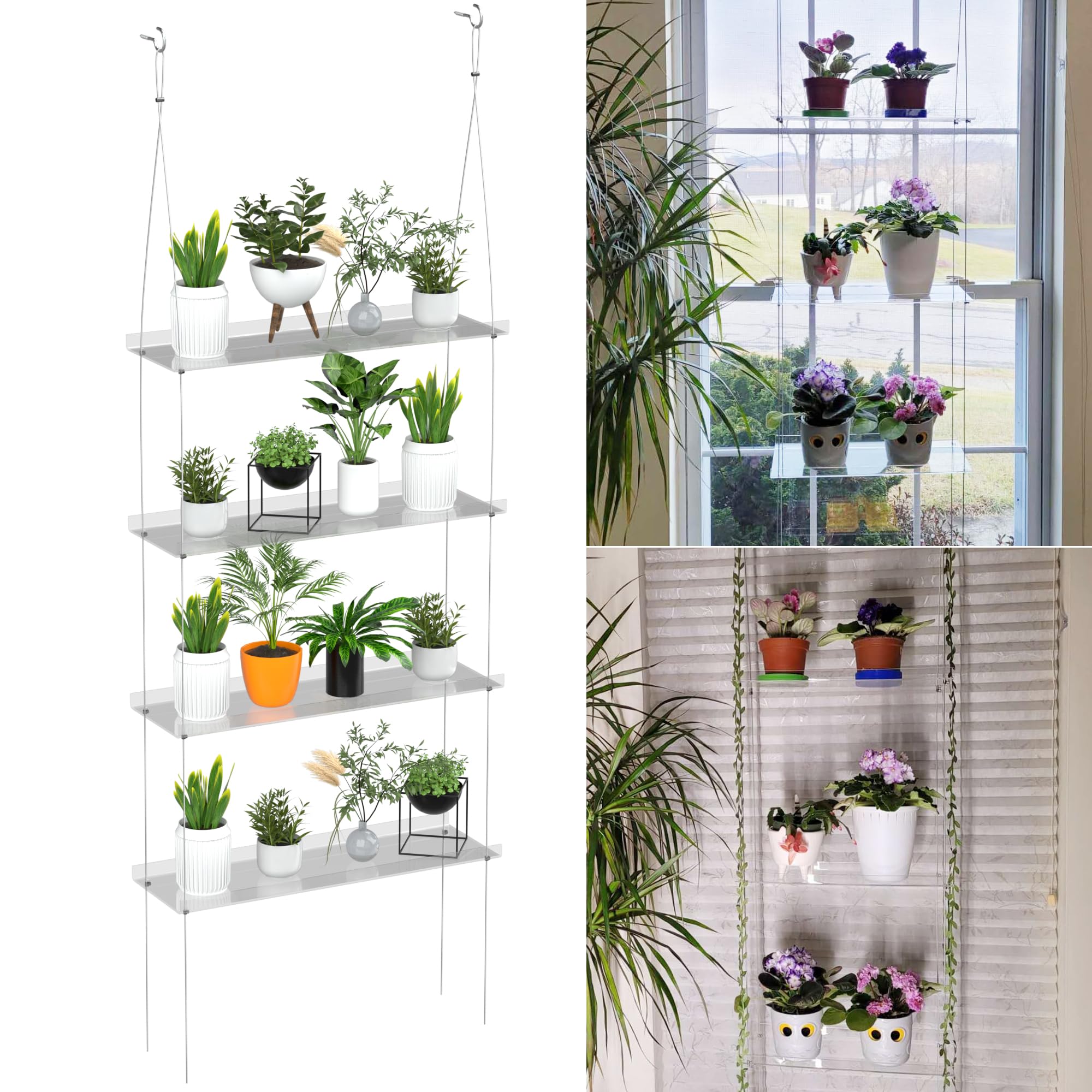 Jolitac clear front view window shelf showing minimal visual intrusion and neat display