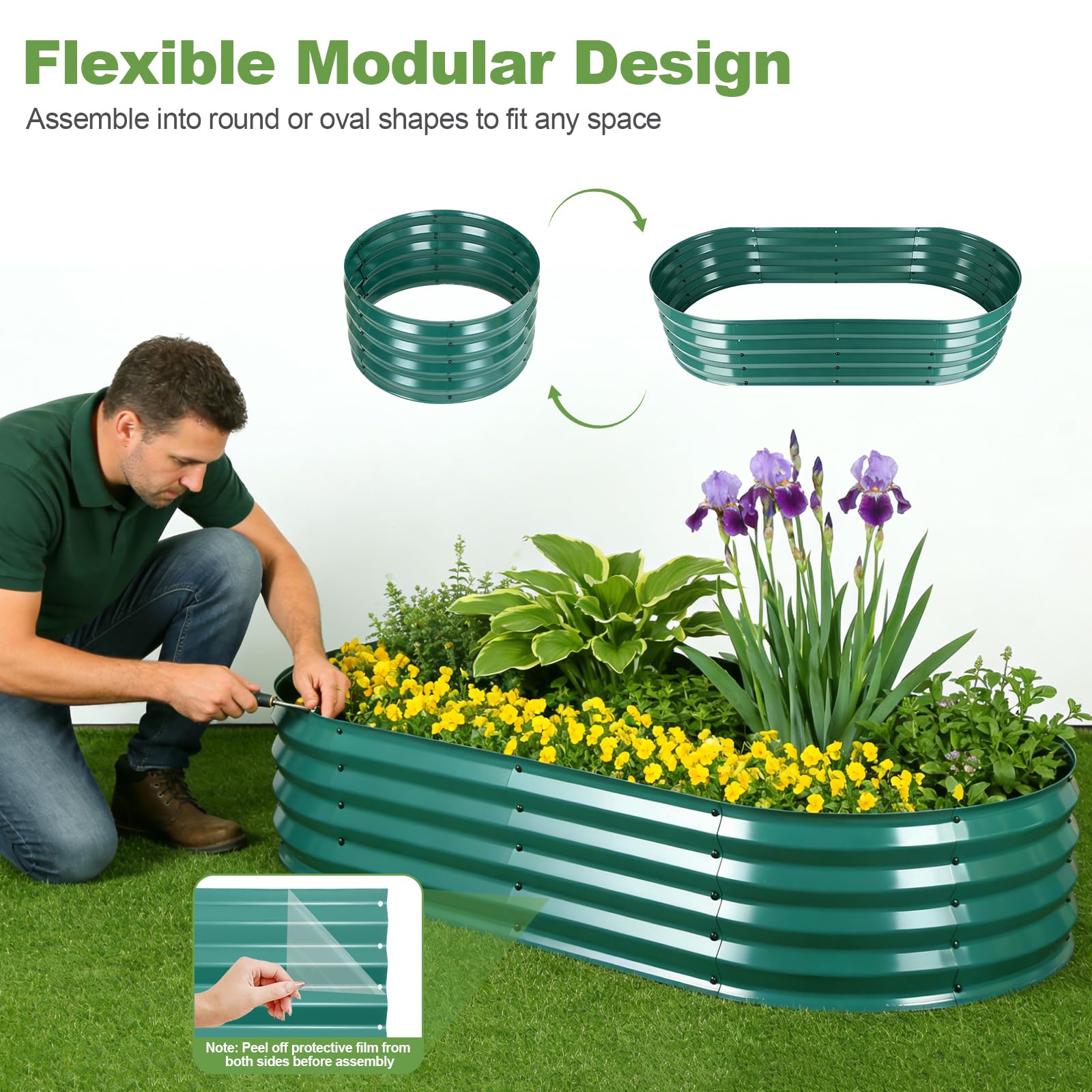 Jollidecor planter in use on patio with vegetables showing space-saving harvest benefit