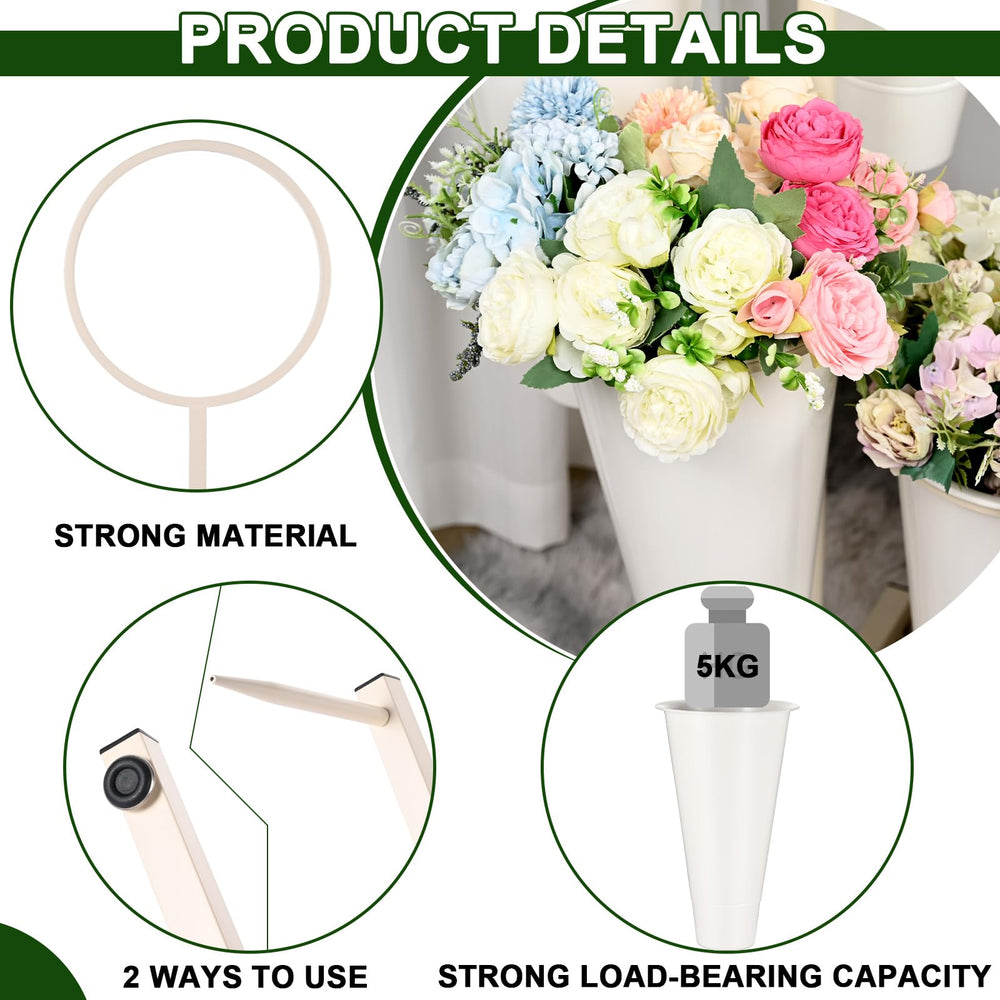 JolliKids plastic bucket detail showing durable, lightweight vase benefit