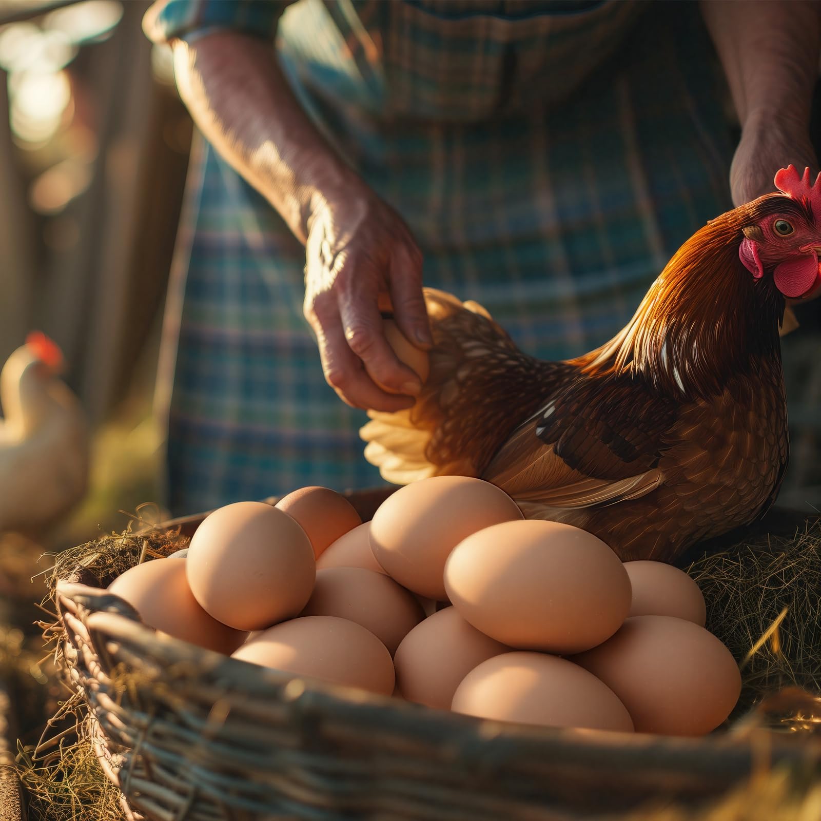 JolliLudo ceramic eggs in a backyard coop illustrating practical use
