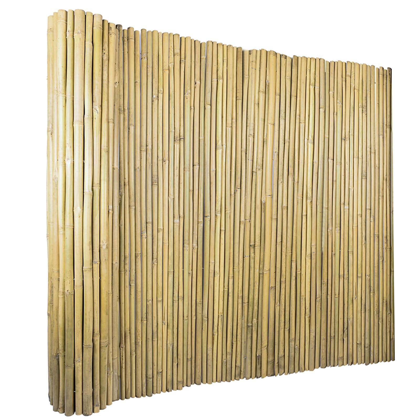 Jollybower bamboo fence front view showing natural privacy and instant coverage