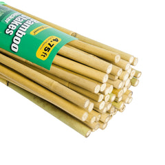 Jollybower front pack of 50 bamboo stakes showing quantity and length benefit